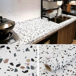 Wallpapers Terrazzo Kitchen Waterproof Marble Contact Paper Cupboard Stickers Self Adhesive Bathroom Counter Sticky Decal