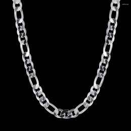 Chains Charm 925 Plated Silver Classic 10MM Geometry Chain Necklace For Men Woman 20/24 Inches Fashion Wedding Jewellery Gifts