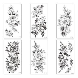 Wholesale 30 Pcs/Lot Waterproof Temporary Fake Tattoo Sticker Black Snake Flower Rose Cool Makeup Beauty Sexy Body Art for Arm