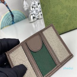 Designer ophidia card holders luxurys men women canvas wallet fashion short purse metal double letter mark mini card case bags with original box