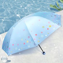 Umbrellas Mini Foldable Travel Umbrella Rainproof Sunscreen Dual-use Portable Small Canopy UV Parasol Men's Women Windproof Beach