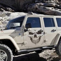 2PCS Set Car Cover Decals Skull Head Door Personality Domineering Off-road Modified Stickers for Jeep JEEP Wrangler272B