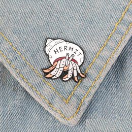 Pins Brooches Hermit Crab Enamel Pin Cartoon Animal Badge Brooch Lapel Denim Jeans Bag Shirt Collar Intrt Jewellery Gift For Friends Dhbhj