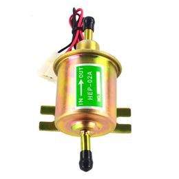 12V Car Fuel Pump Electric Petrol Pump Low Pressure Bolt Fixing Wire Diesel HEP-02A Set Metal Gold Silver FP009247s