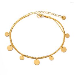 Anklets Stainless Steel PVD 18K Gold Plated Tarnish Waterproof Multi Charm Foot Chian For Woman Jewellery Wholesale Trendy