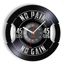 Orologi da parete Fitness Gym Sign Weight Plate 45lbs LP Record Clock Workout Room Weightlifting Decor Artwork Gift