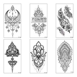 Wholesale 30 Pieces/Lot Waterproof Temporary Tattoos Sticker Black Totem Flower Rose Cool Sexy Makeup Body Art for Women Man Arm