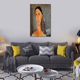 Modern Figure Canvas Art Portrait of Anna Zborowska Amedeo Modigliani Famous Painting Hand Painted Artwork for Living Room Decor