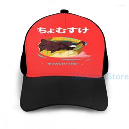 Ball Caps Fashion Chomusuke KonoSuba Basketball Cap Men Women Graphic Print Black Unisex Adult Hat