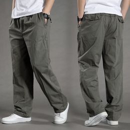 Mens Pants Cargo Summer Spring Cotton Work Wear Large 6XL Elastic Casual Climbing and Jogging Autumn Trousers 230718