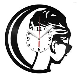 Wall Clocks Girl Design Clock Modern Cartoon Watch Living Room Decoration Special Gift 3D