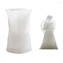 Baking Moulds Read Angel Silicone Candle Mould Little Pray Girl With Wings Holding-Love Book Drop