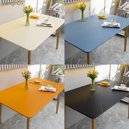 Waterproof Oilproof Tablecloth PU Leather Table Cover Student Desk Mat Office Decor Protector Custom Elasticity Table Cloth L230626