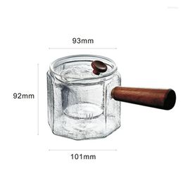 Cups Saucers Cup Wooden Handle Hammer Pattern Heat Resistant Glass Jug Side Handles Cook The Teapot Flower Square Pot