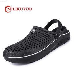 Slippers Summer Slippers Men Hollow Out Breathable Beach Flip Flops Unisex Casual Slip-on Flats Sandals Men Shoes Size 45 Free Shipping L230718