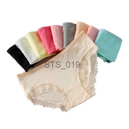 Briefs Panties Other Panties 2pcs Women Briefs Panties Mid-waist Modal Sexy Lace Trend Girl Student Simple Comfortable Wrap Hip Pantie Fashion Female Lady x0719