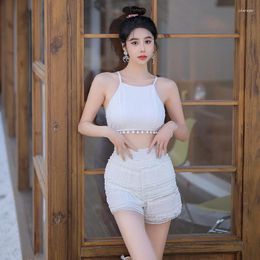 Women's Swimwear Three-pieces 2023 South Korea Style Women Skirt Split Sexy Backless Solid Spring Wholesale Swimming Wear