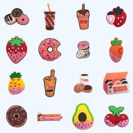 Sandals Cartoon Cute Shoe Charms For Clog Unsex Decoration Party Birthday Gifts Stberry Donuts Charm Drop Delivery Otns4