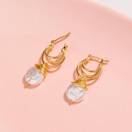 Dangle Earrings Baroque Pearl 925 Silver Charm Chinese Natural Gift Designer Gemstone Jewellery Amulets Vintage Charms Gemstones White