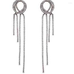 Dangle Earrings Woman Long Rhinestone Tassel Party Jewellery