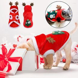 Dog Apparel Christmas Style Cute Dogs Cats Red Hooded Jumpsuits Tree Warm Creative Pets Clothes Size XS-XL