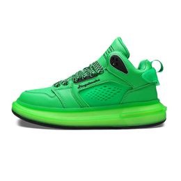 Men's Jelly Sole Casual Shoes Mid Top Basketball Shoes Youth High Quality Sneakers Green Beige White Board Trainers