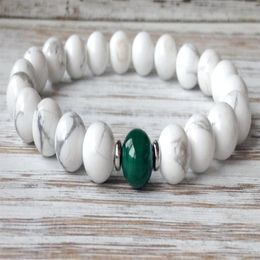 SN1074 2016 Mens Yoga Bracelet Howlite Malachite Bracelet Natural Stone Mala Beads Jewelry Whole242s