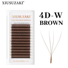 False Eyelashes XIUSUZAKI Brown 4D WShaped Extensions 3 Tip CD Curl High Quality Idividual Lash 230617