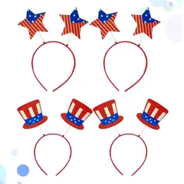 Bandanas 4pcs Hair Creative Hat Independence Day Headdress Hairband Clasps Accessory For Children Kids