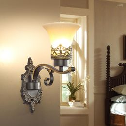 Wall Lamp Lantern Sconces Mirror For Bedroom Blue Light Long Applique Mural Design Led Switch