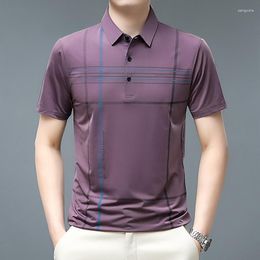 Men's Polos Summer Men Polo Shirt High Quality Brand Short Sleeve Solid Casual Striped Clothing