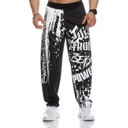 Mens Pants Muscle Sports Mesh Thin Casual Running Training Loose Large Trousers Hip Hop Printed 230718
