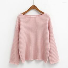 Women's Sweaters Autumn Women And Pullovers Winter Kawaii Harajuku 2023 Korean Cute Retro Shoulder Pullover Knit Sweater Wome