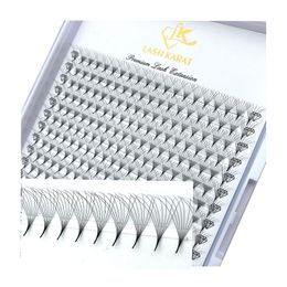 False Eyelashes LASHKARAT Pointy Base Premade Volume Fans Mega Tray Thin Sharp Narrow Stem Russian Eyelash Extensions Long 230617