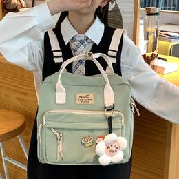 School Bags Korean Multi-function Lovely Girl Backpack Japanese Preppy Style Students Schoolbag Large Capacity Contrast Colour Travel Bag