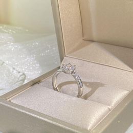 Cluster Rings 925 Sterling Silver Natural Diamond Ring Females Fine Anillos De Wedding Bands Origin Anel Gemstone Box For Women