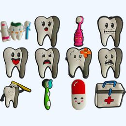 Shoe Parts Accessories Charms For Clog Decoration Funny Teeth Diy Shoes Pins Kids Boys Girls Teens Men Women And Adts Christmas Birt Otqji