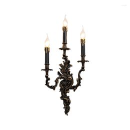 Wall Lamp French All Copper Creative European Living Room Bedroom Bed Head Light Luxury Restaurant Corridor Porch