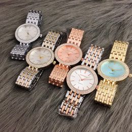 Wristwatches CONTENA 2023 Ladies Wrist Watches Dress Gold Watch Women Crystal Diamond Stainless Steel Silver Clock Montre Femme