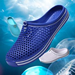 Slippers Man Slippers Summer Hollow Outdoor Pool Sandals Garden Beach Shoes Women Water Shower Flip Flops Lightweight Slippers Size 36-45 L230718