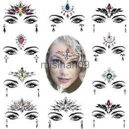 Other Makeup Fashion Eyebrow Face Body Art Adhesive Crystal Glitter Jewels Festival Party DIY Eye Tattoo Stickers Night Club Facial Makeup J230718