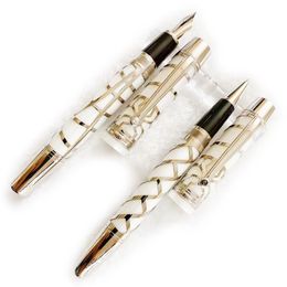 PURE PEARL Pope Julius II Fountain Rollerball Pen 0 7mm Nib high Quality Classic Nude Clip hollow out Barrel Writing Smooth Luxury236E