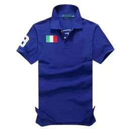 2023S High quality national flag embroidery short sleeved T-shirt Men's Polos shirt Pure cotton Polos neck casual versatile T-shirt Half sleeve fashion