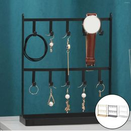 Jewellery Pouches Stand Metal Necklace Organiser Display Bracelet Earrings Holder Standing Tabletop Countertop With Hooks Rack Gift