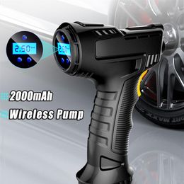 120W Rechargeable Air Compressor Wireless Inflatable Pump Portable Air Pump Car Automatic Tire Inflator Equipment LED digital disp274Y