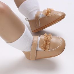 First Walkers Born Infant Baby Girls Hollowed Lace Sandals Shoes Non-slip PU Leather Soft Sole Breathable Toddler