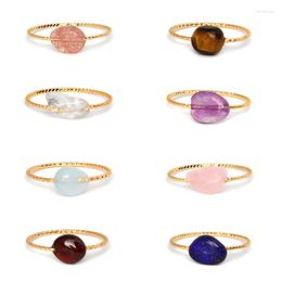 Wedding Rings Irregular Natural Stone Blue Aquamarine Amethyst Garnet Women's Ring Fashion Party Treatment Jewellery Gift