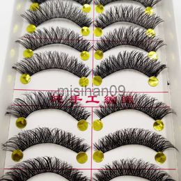 False Eyelashes YOKPN Makeup False Eyelashes Natural ThickCross Messy Comfortable Eyelashes 1 box 10 pairs J230717