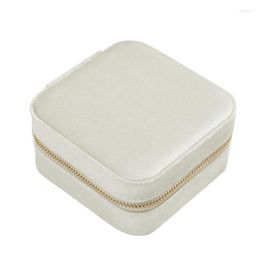 Storage Bottles Travel Velvet Jewellery Box Organiser Plush Case Small Portable Boxes