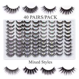 False Eyelashes 5203040 Pairs 3D Mink Lashes Pack Messy Fluffy Long Faux Cils Packaging Wholesale in Lots Mix Dramatic Natrual 230617